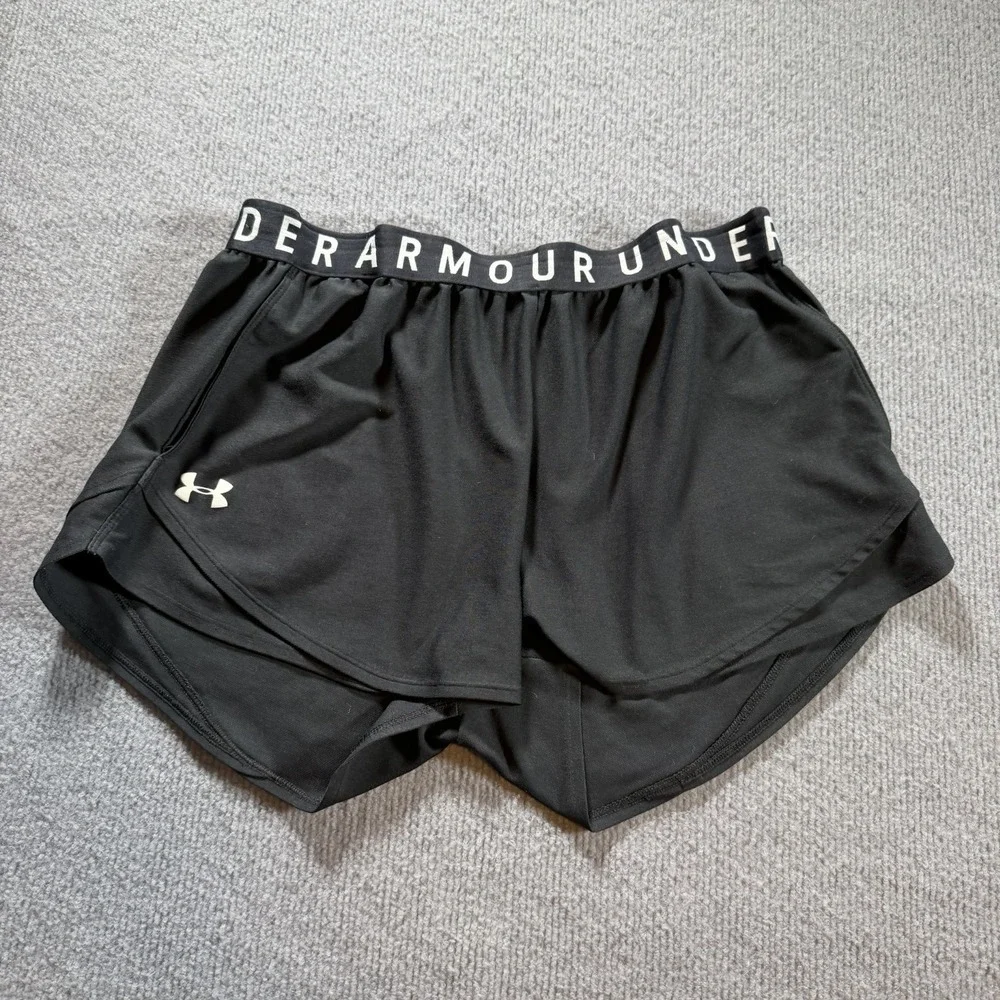 Under Armour Womens PuPlay Up Twist Large Black Loose Shorts - Picture 2 of 8